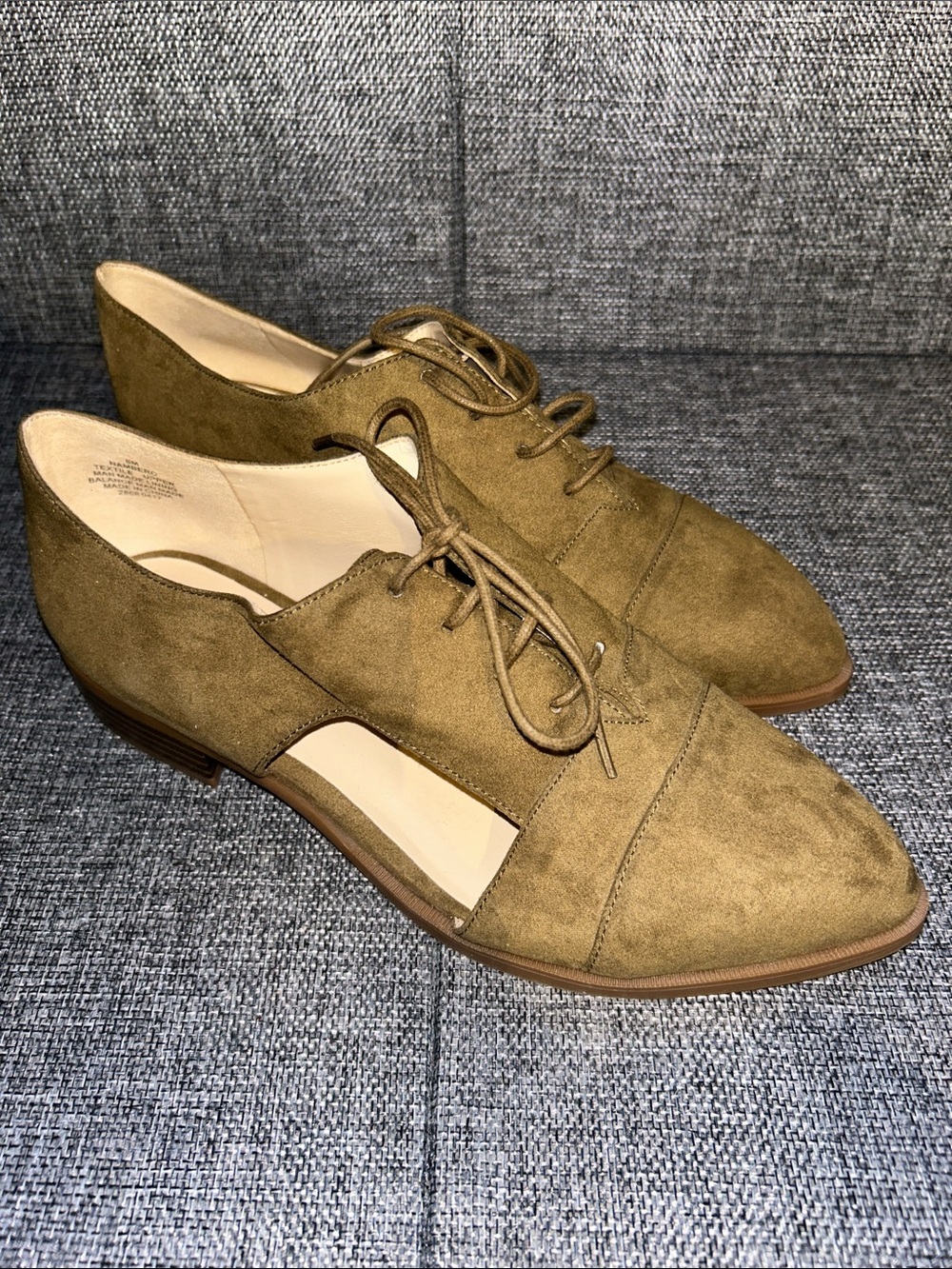 Nine West  Suede Lace-Up Oxfords in Olive